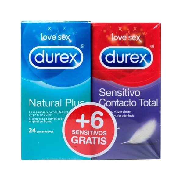 durex natural plus 24 unidades sensitivo contacto total 6 unidades