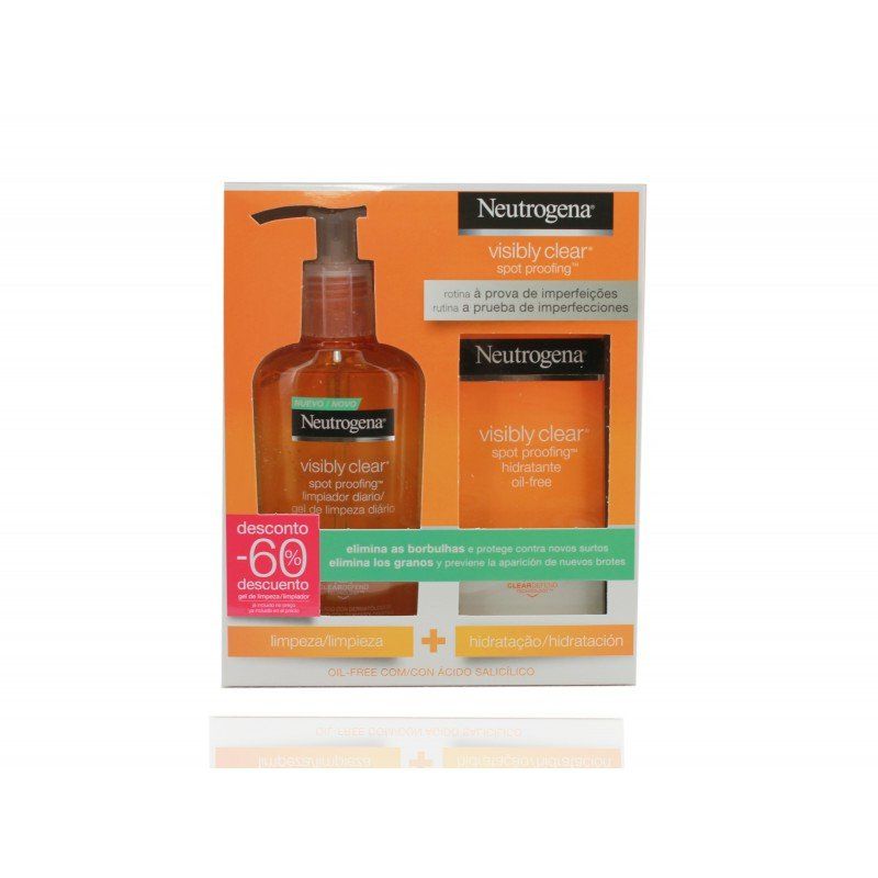 neutrogena pack visibly clear hidratante 50ml limpiador 200ml